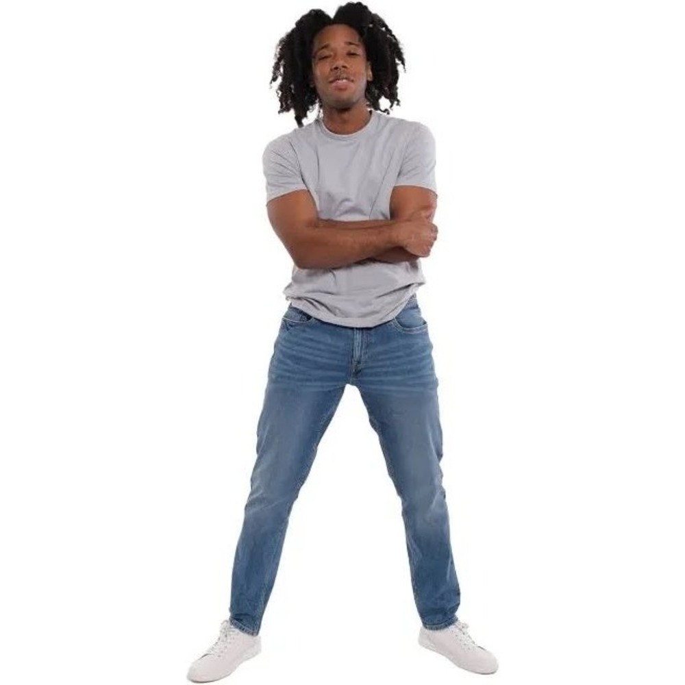 TPJ F#%K YOUR KHAKIS Mens Slim Straight Jeans Stream Med Blue 30x28 JU9V1MSTR
